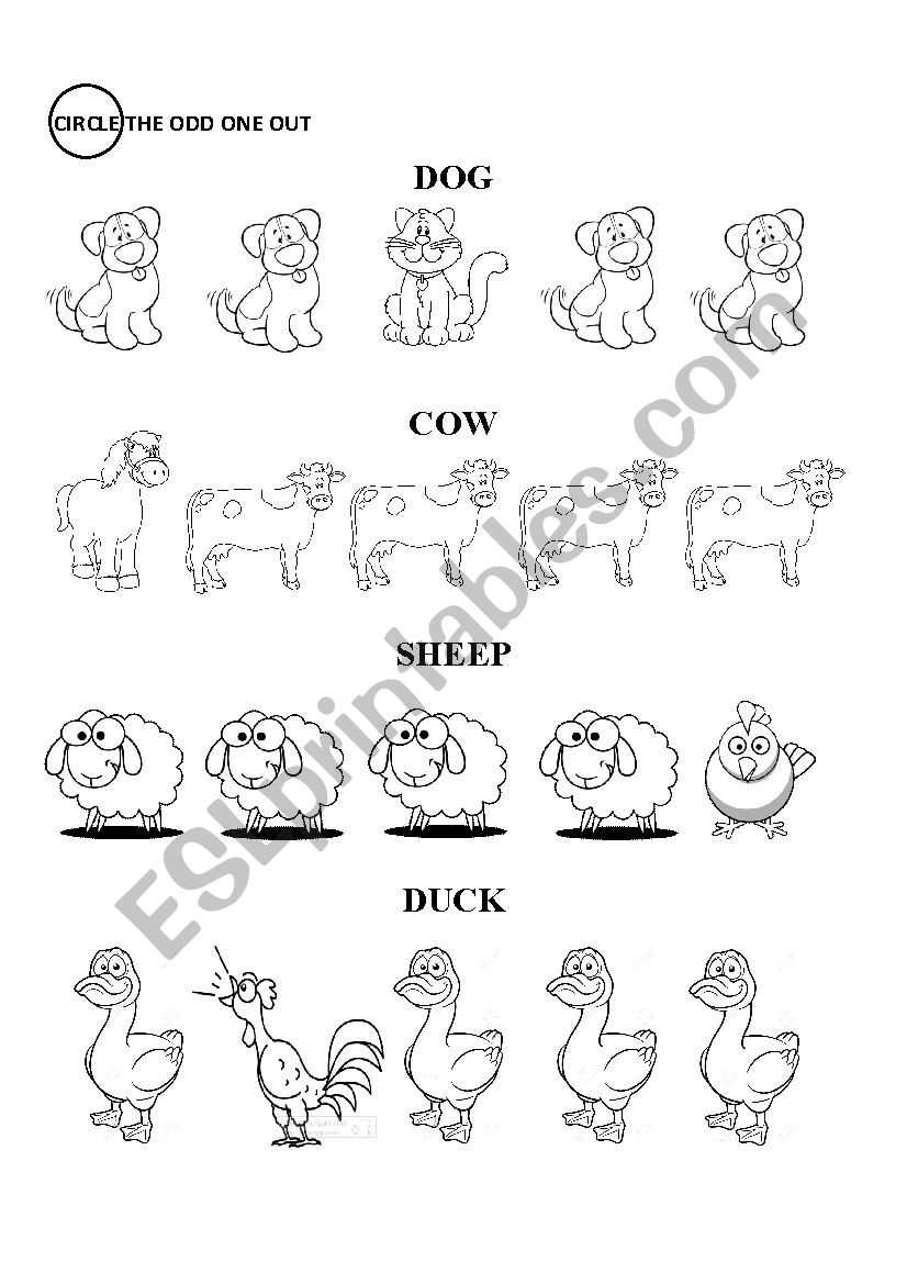 FARM ANIMALS worksheet