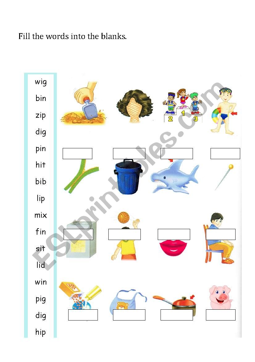 i short vowel sound worksheet