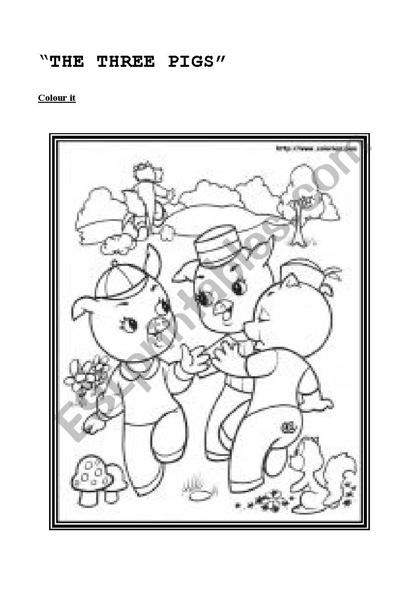 The three little pigs worksheet