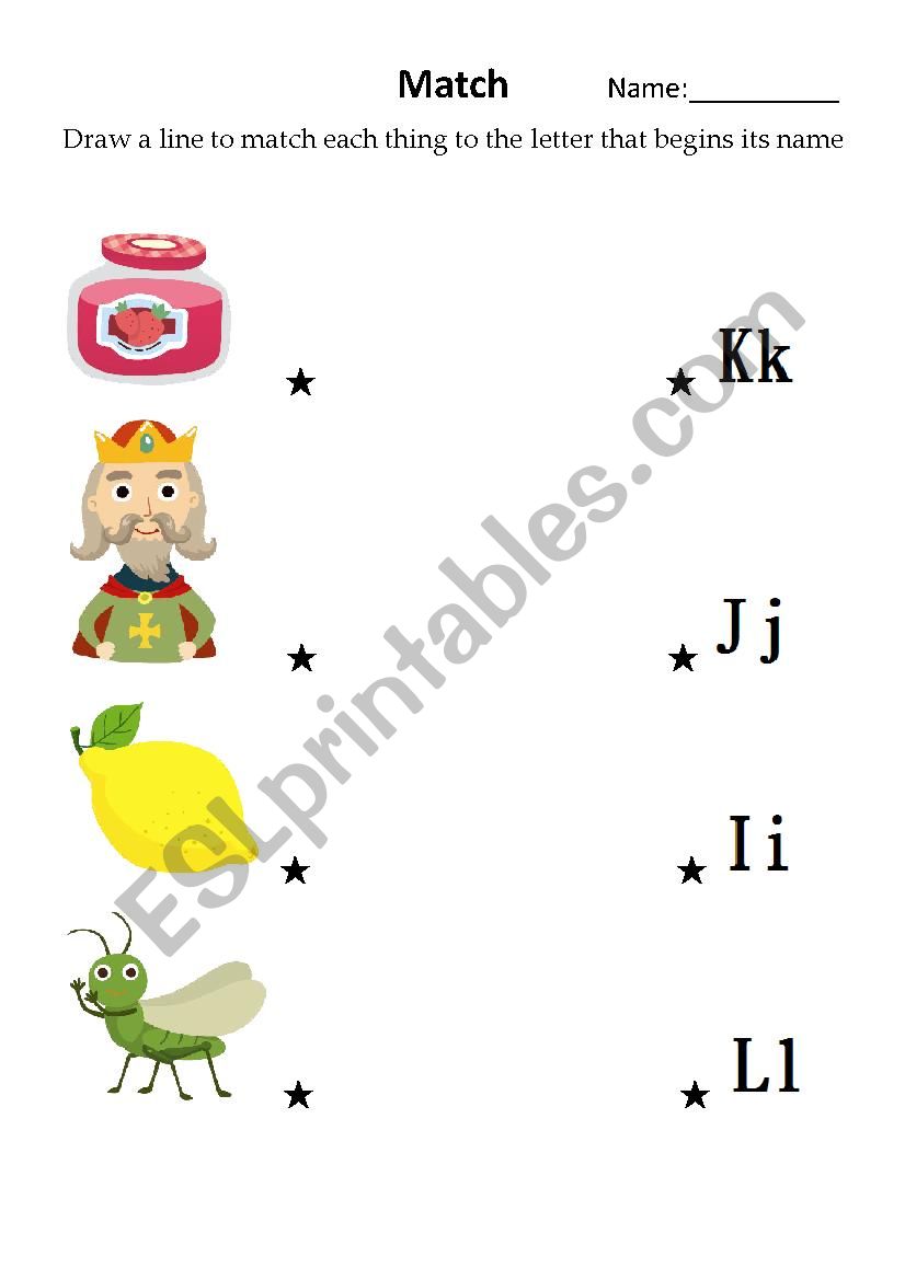 Phonics Worksheet - I J K L  worksheet