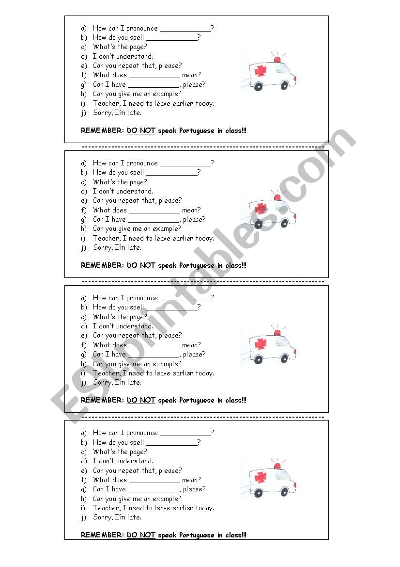 Guide to survive in English worksheet