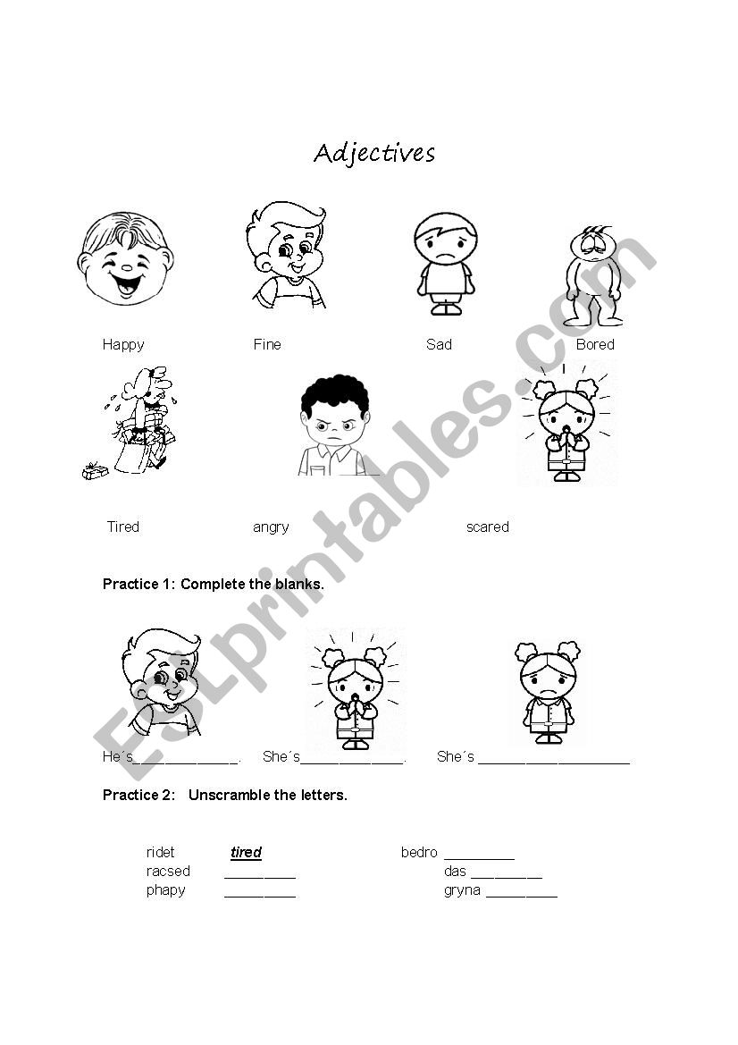 Adjectives: Feelings 2 worksheet