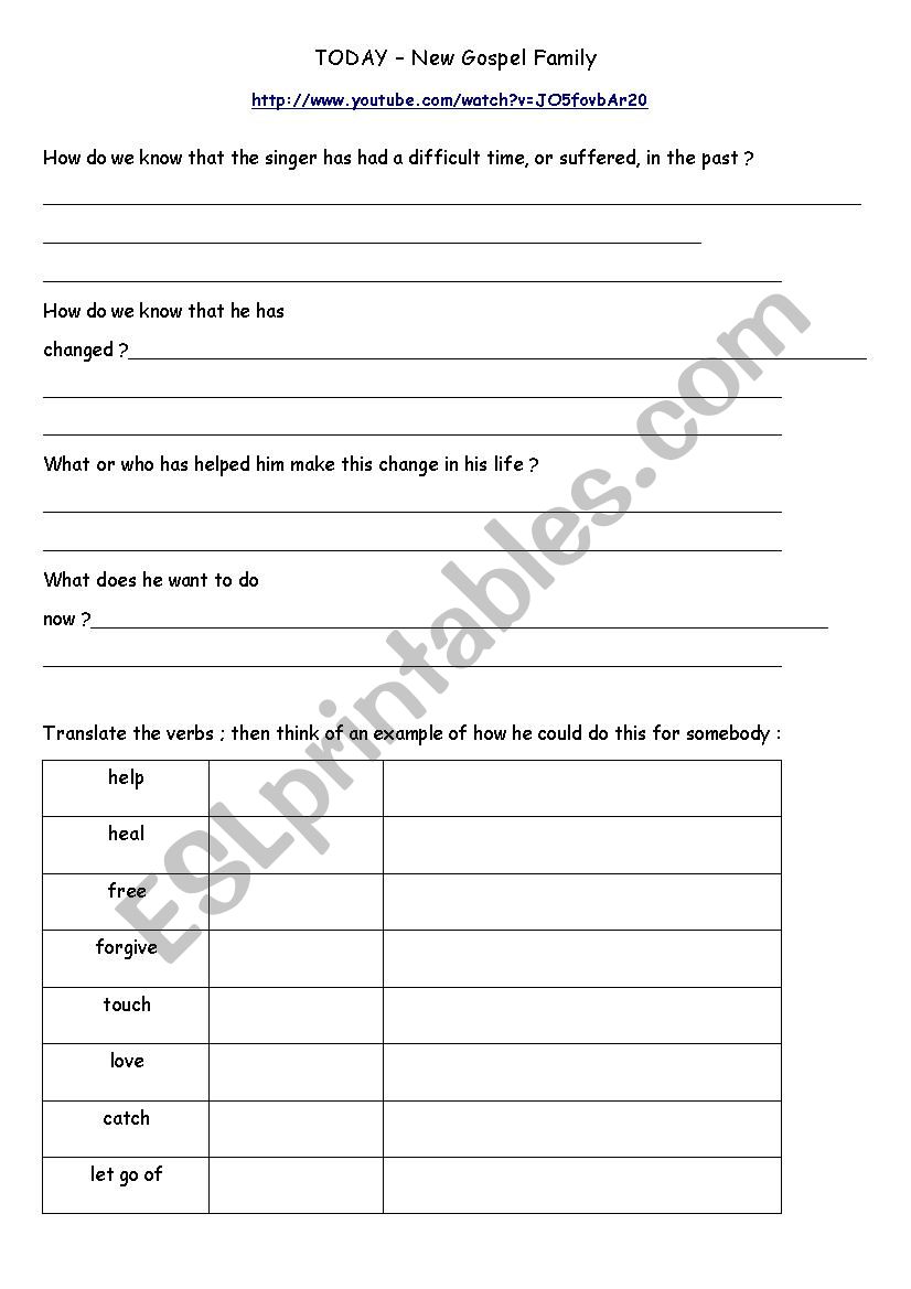 Today worksheet