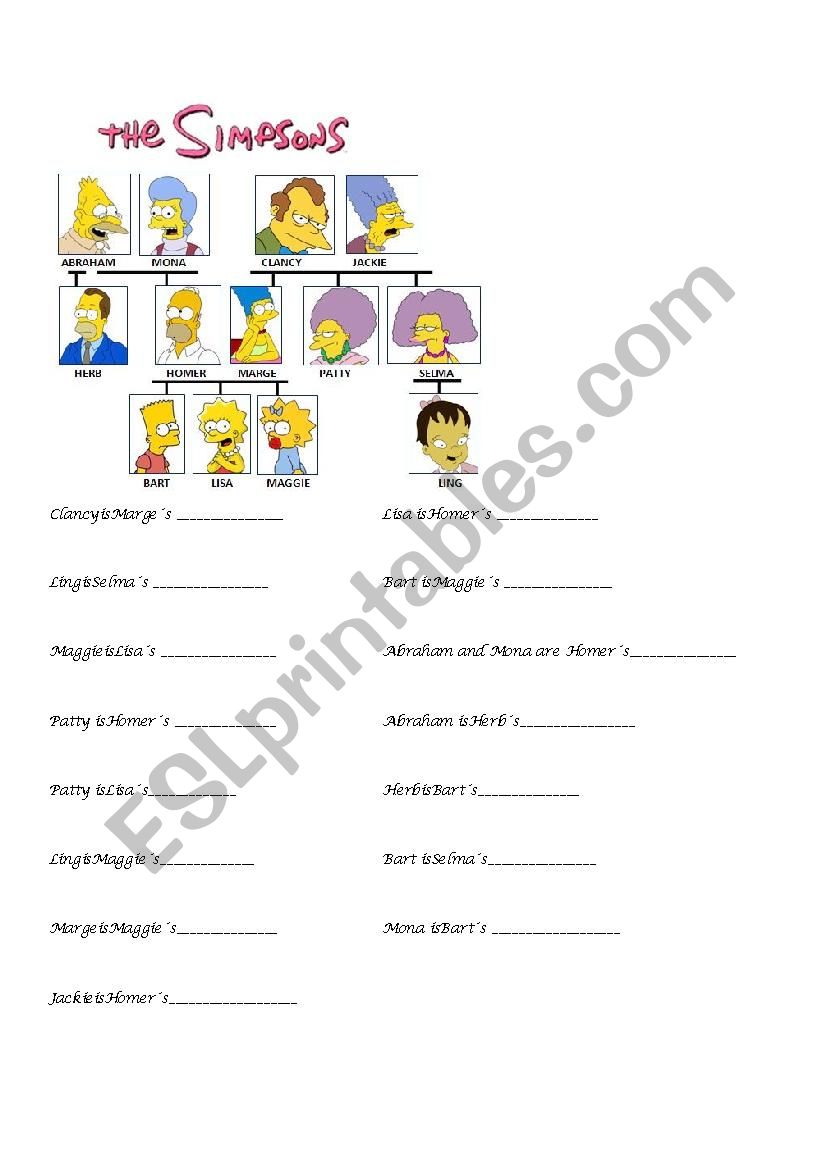 FAMILY TREE worksheet