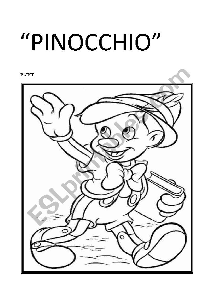 Pinocchio worksheet