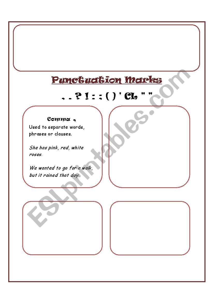 punctuation marks worksheet