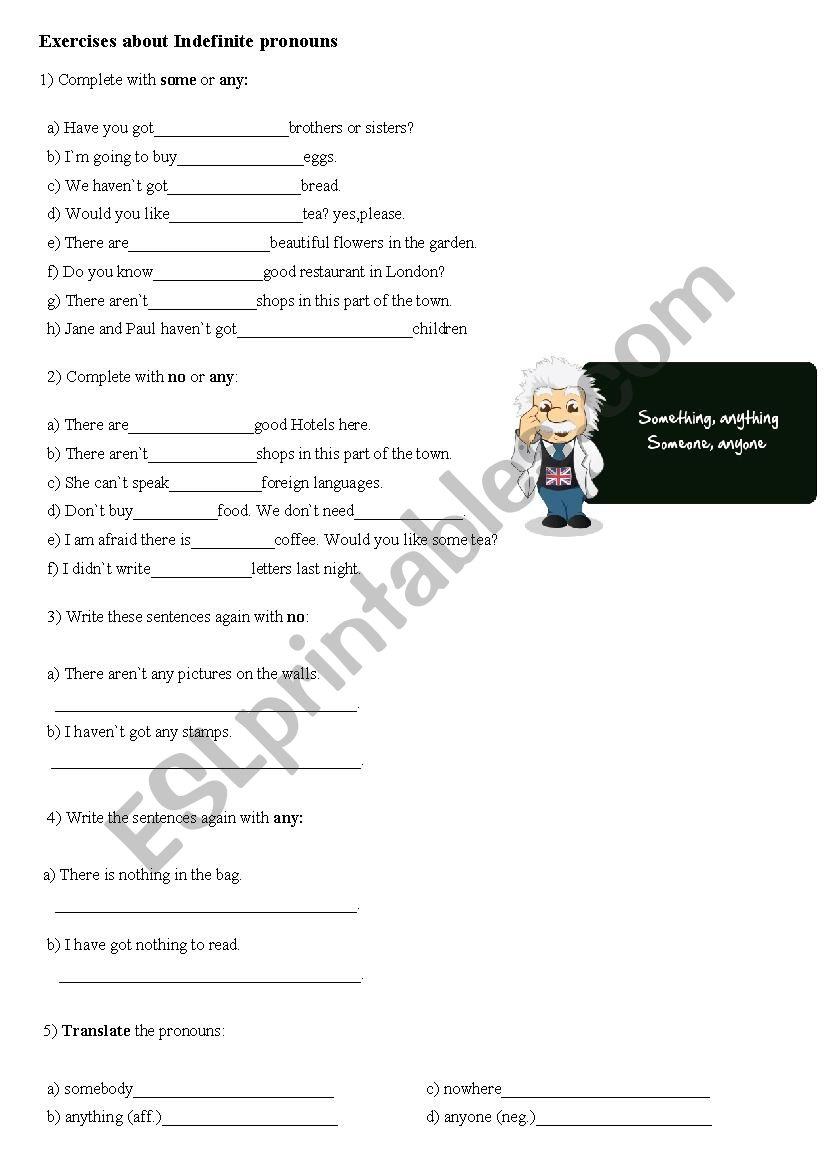  indefinite pronouns worksheet