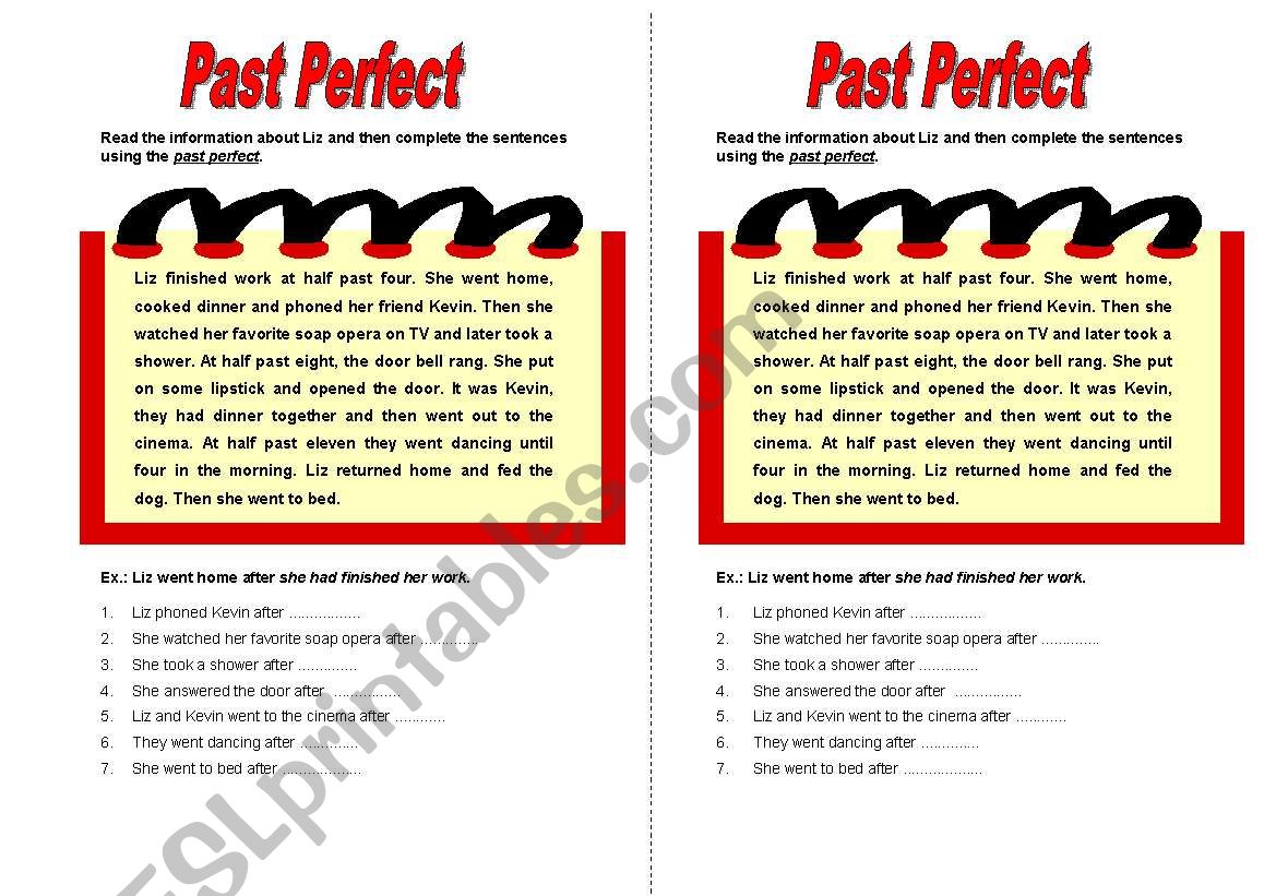 Past Perfect worksheet