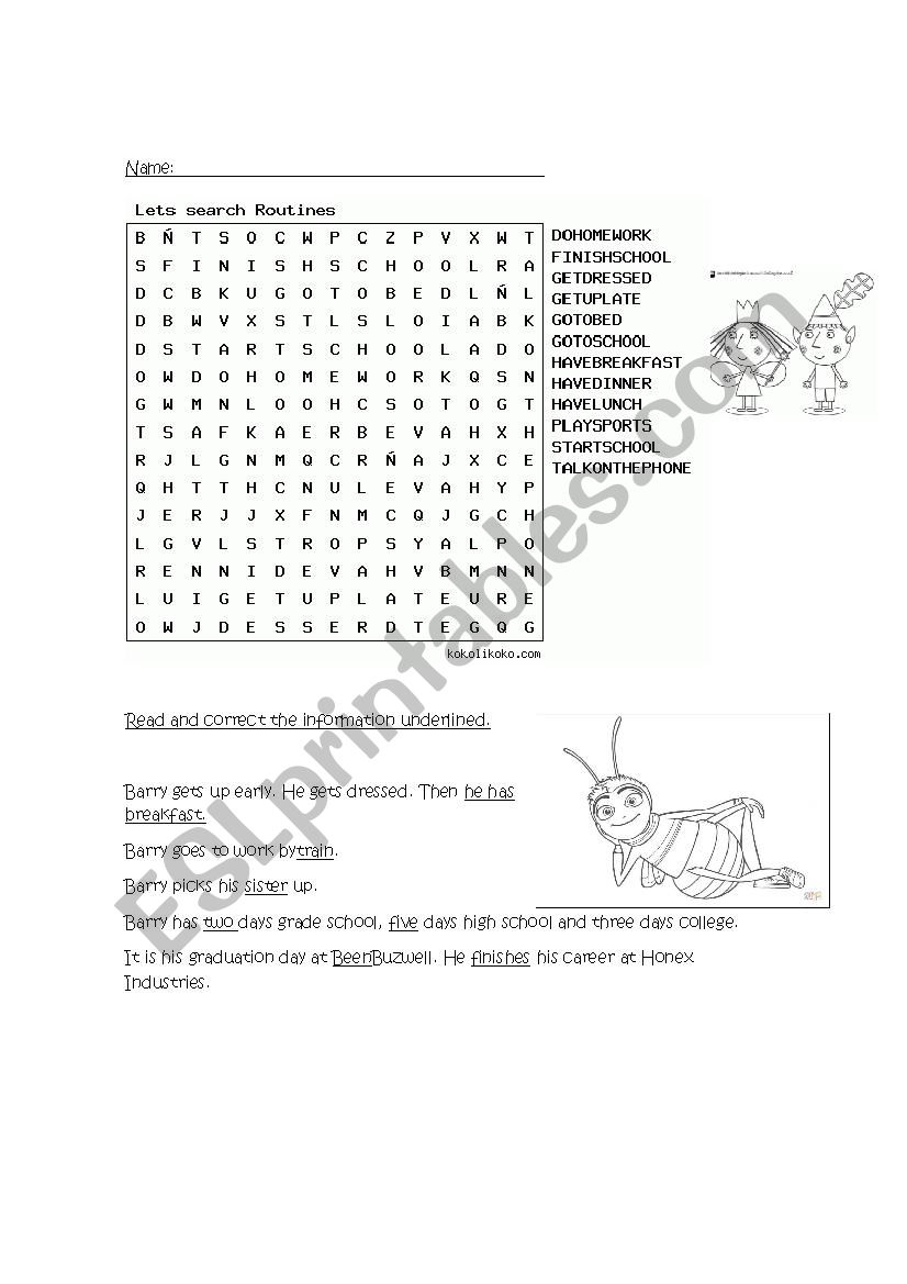 Bee Movie worksheet