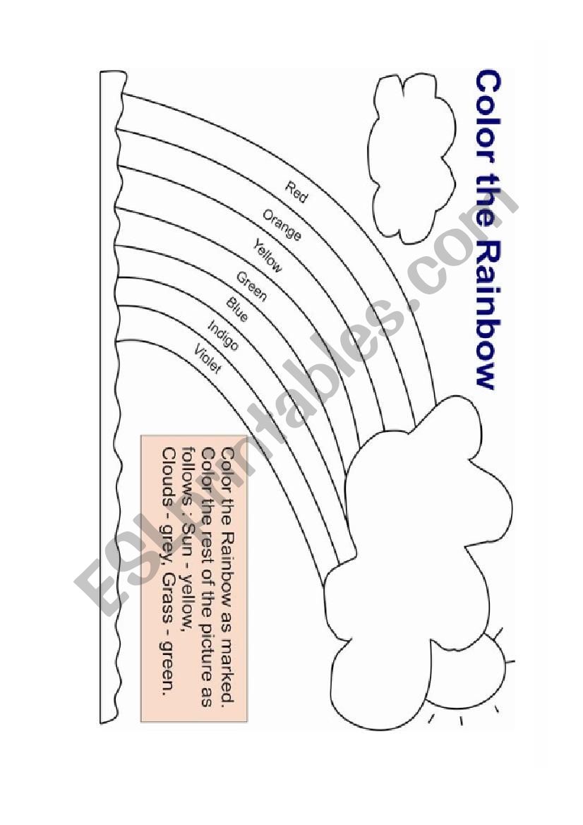 color the rainbow worksheet