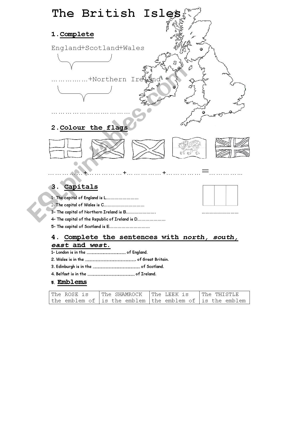 The British Isles worksheet