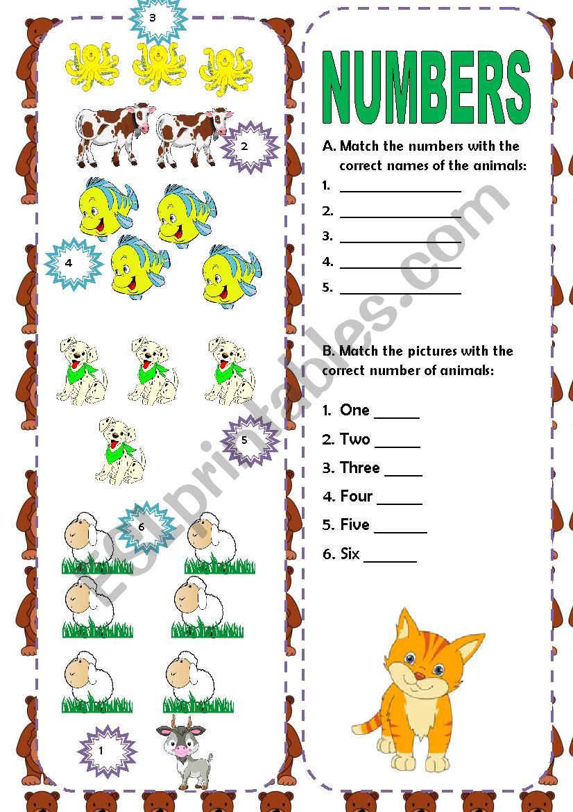 NUMBERS - MATCHING EXERCISE worksheet