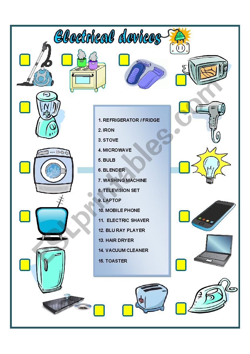 Electrical Devices Part 1 worksheet