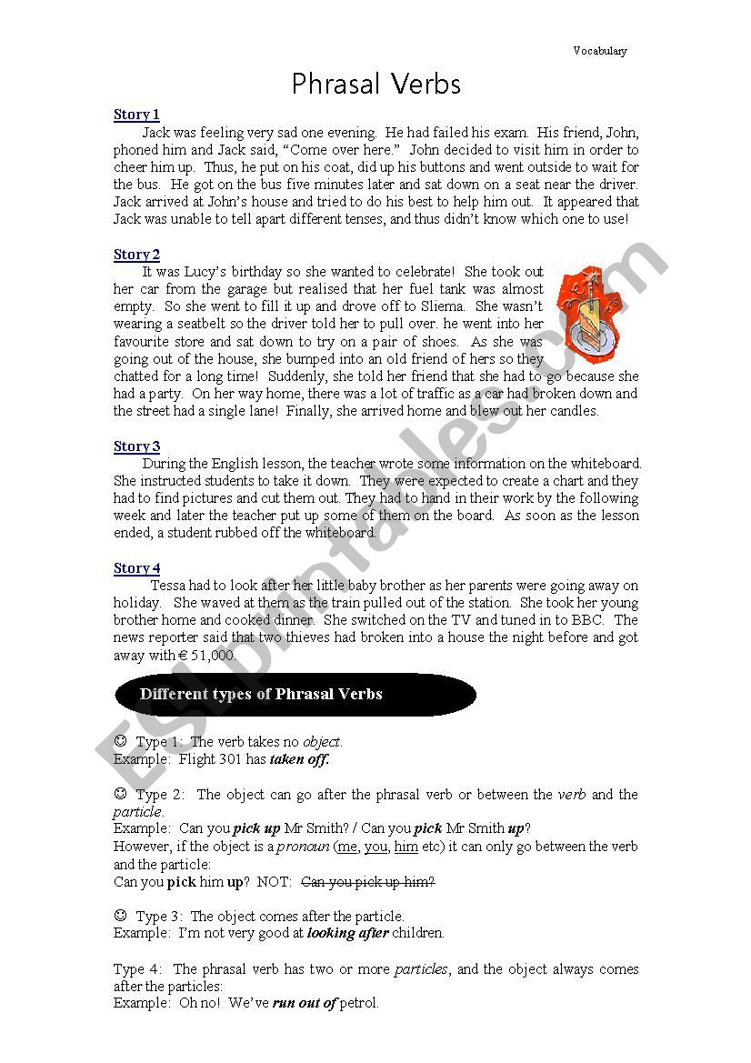 Phrasal Verbs worksheet