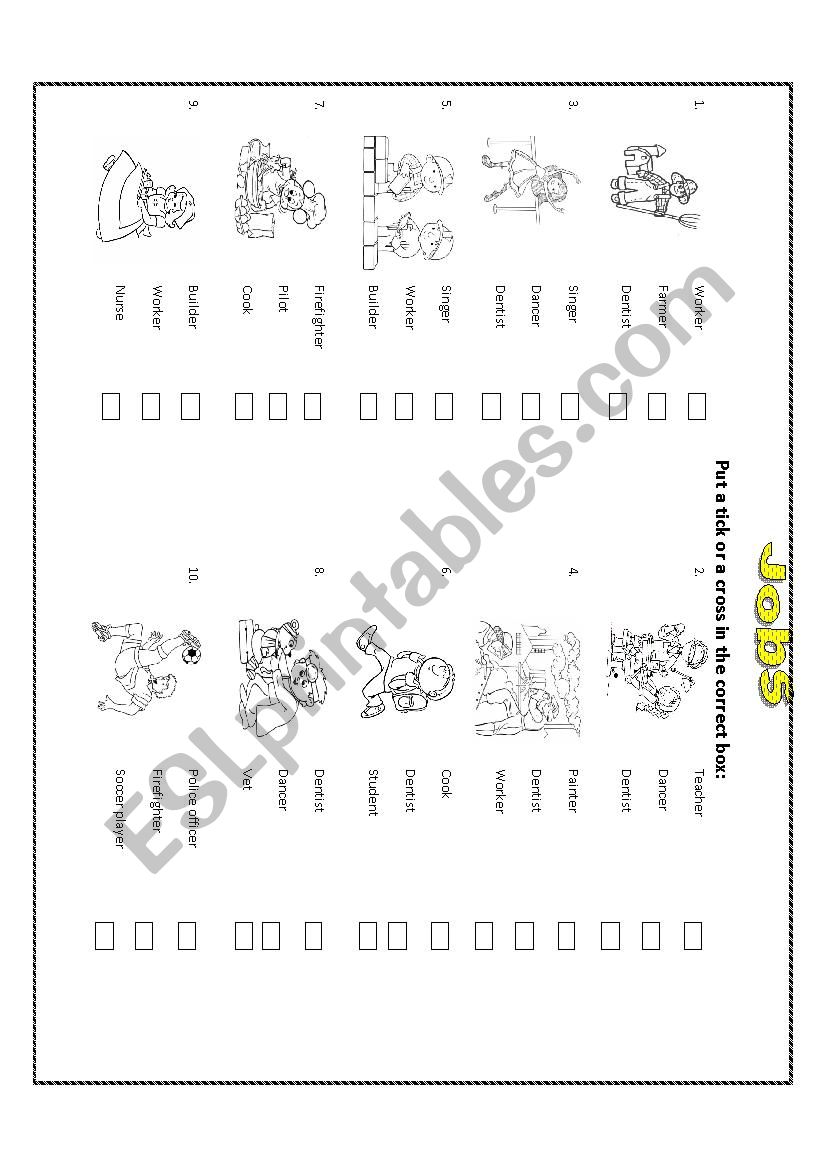 Jobs 1 worksheet