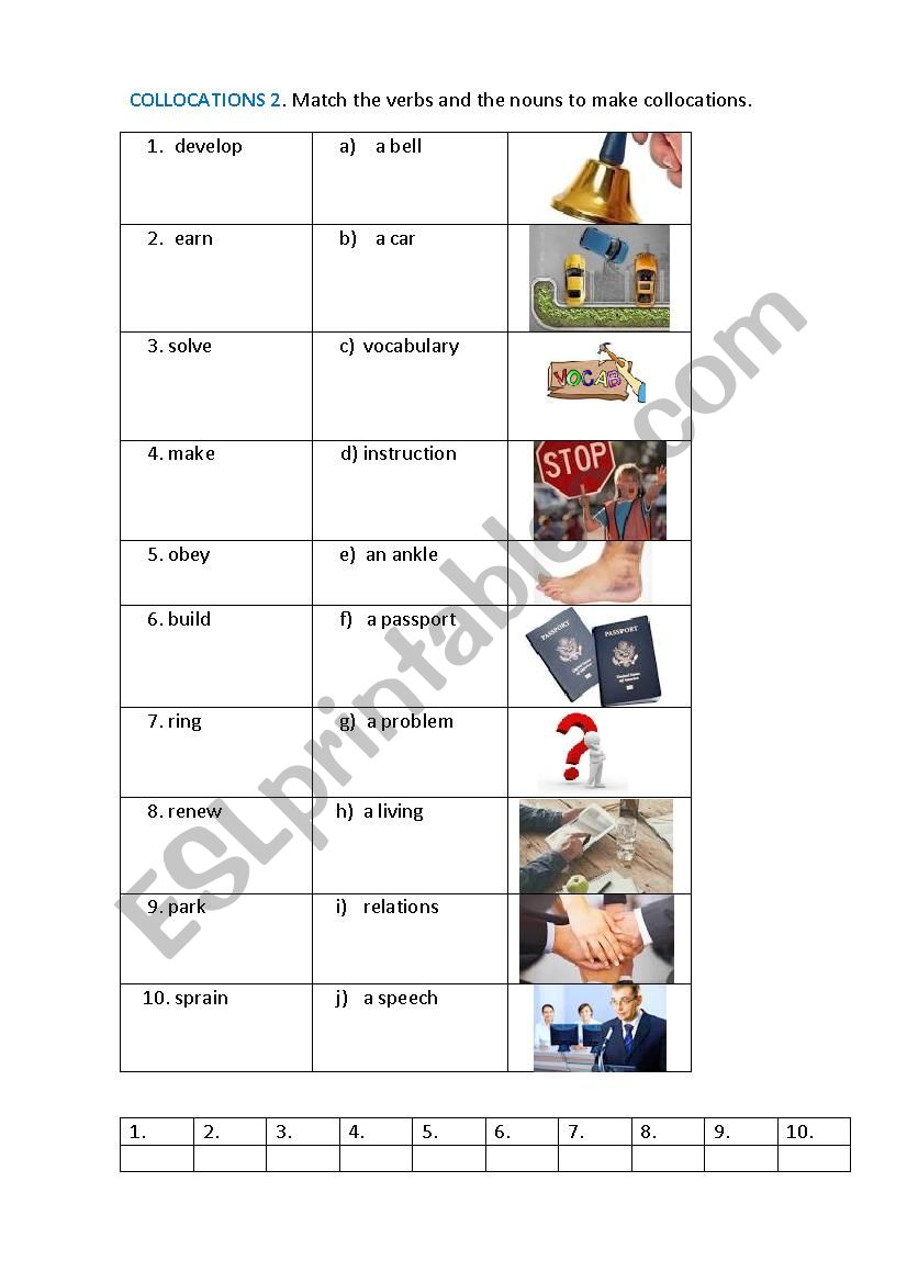 COLLOCATIONS 2 worksheet