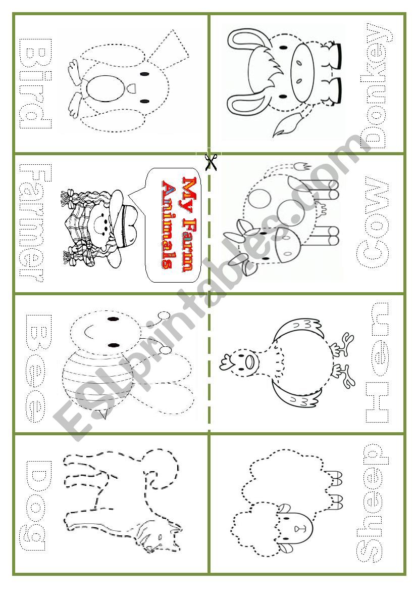 Minibook Farm Animals worksheet