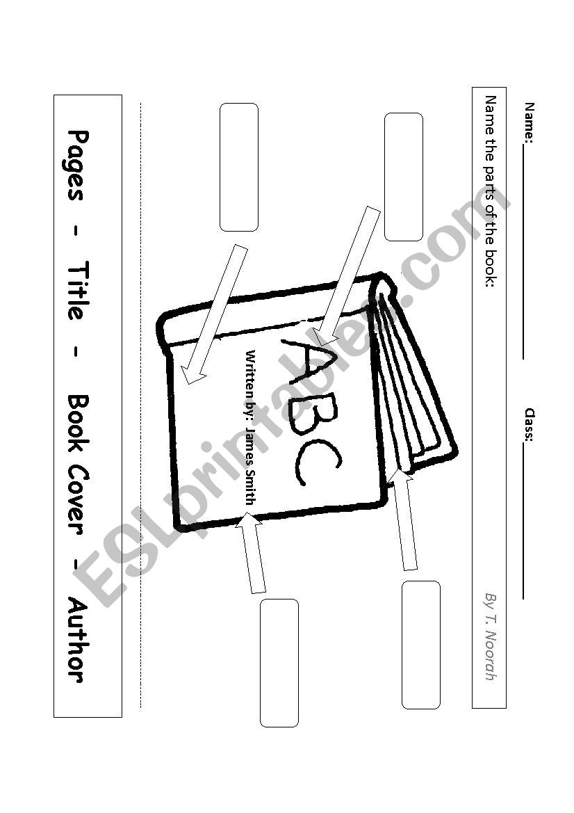 Parts of book worksheet