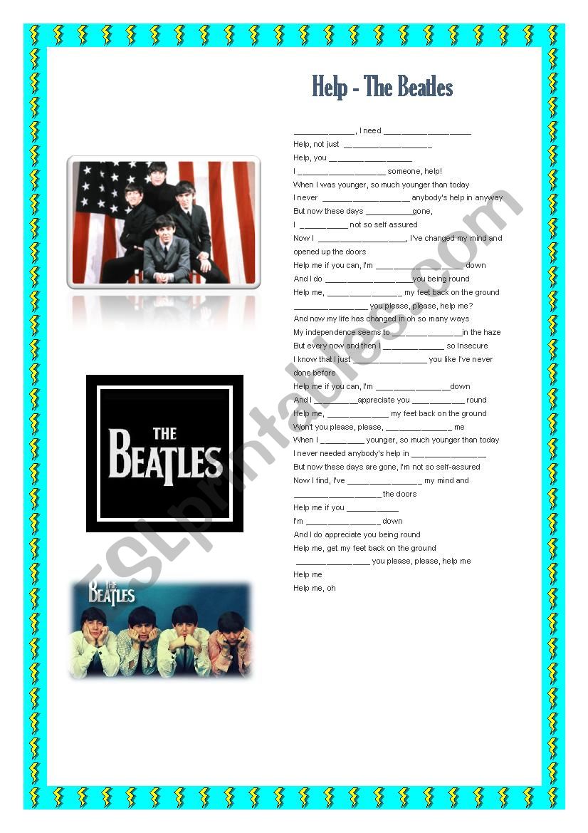Help - The Beatles (Verbs exercise)