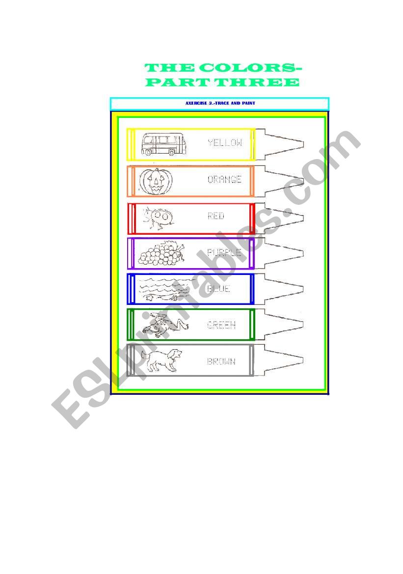 THE COLORS-PART THREE worksheet