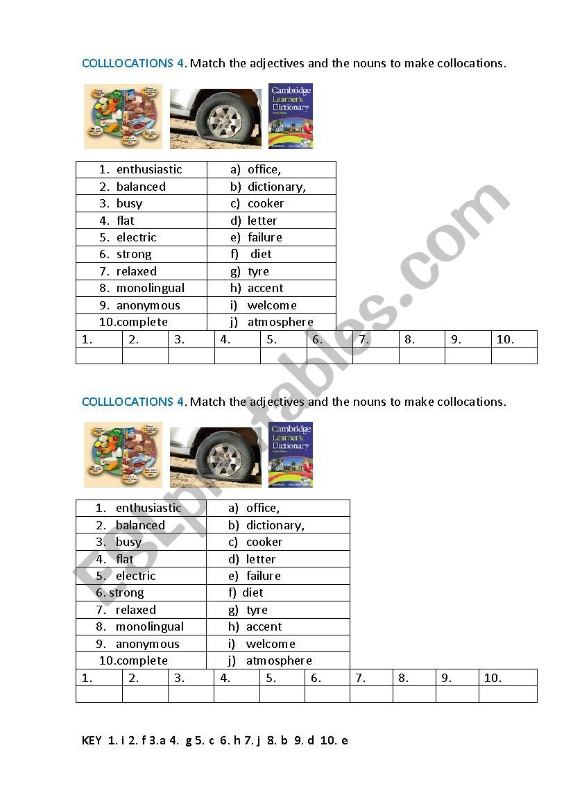 COLLOCATIONS 4 worksheet