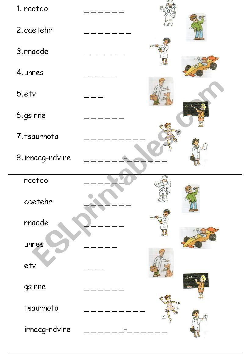Jobs worksheet