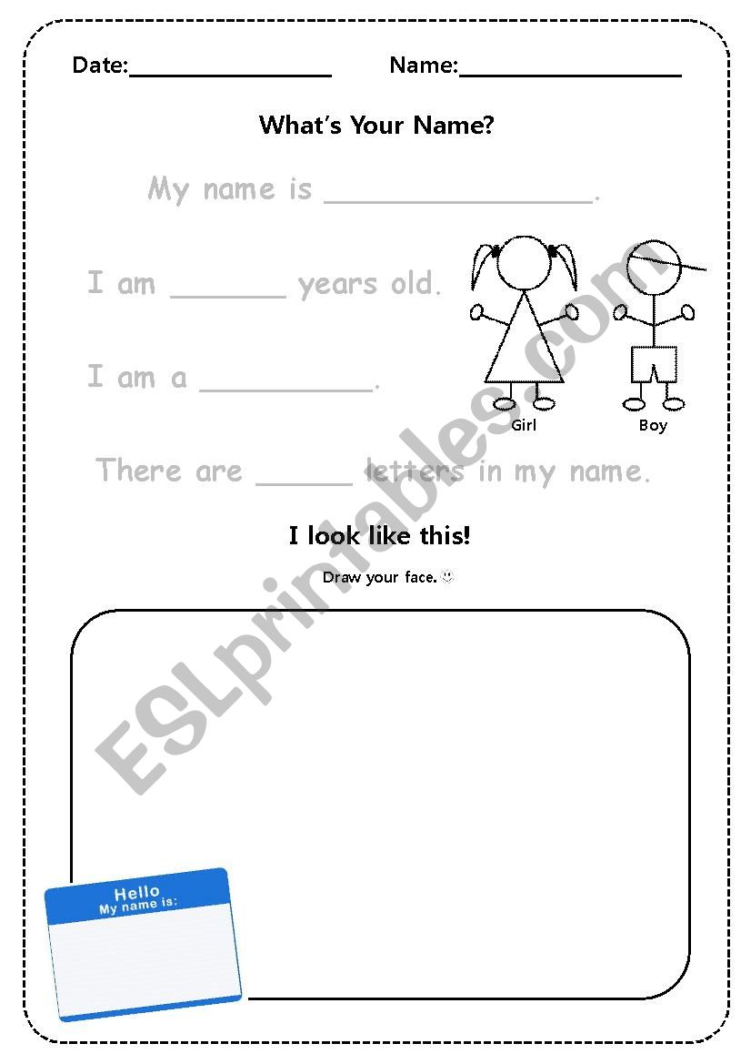 Whats Your Name? worksheet