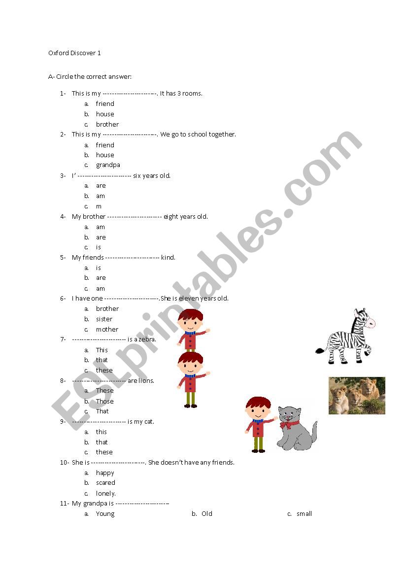 Level Test worksheet