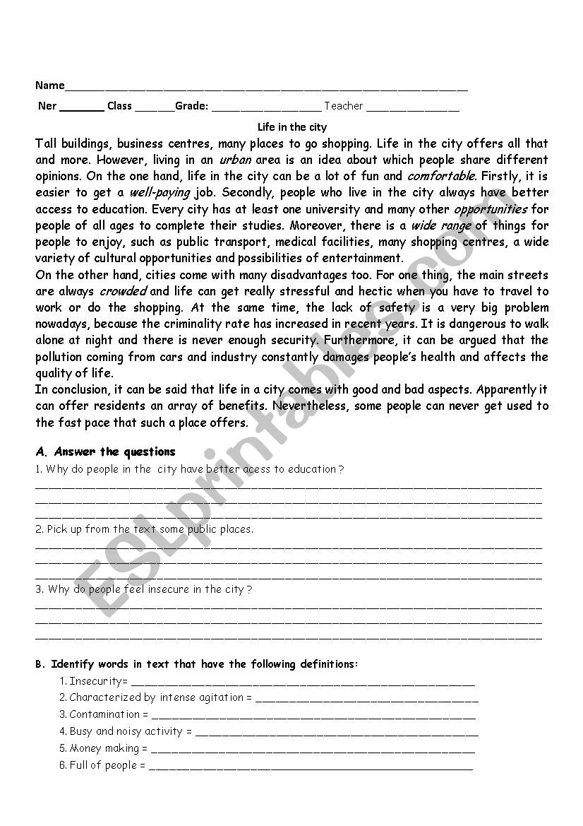 Evaluation test worksheet