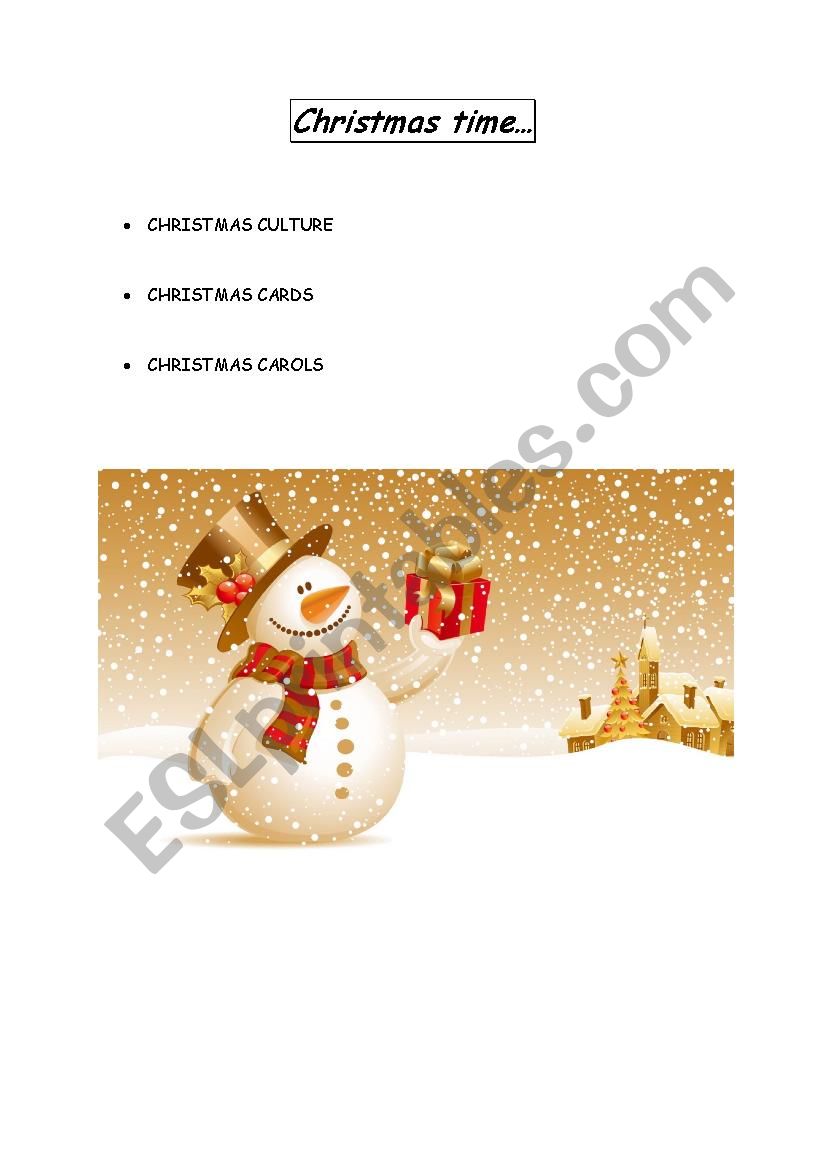 CHRISTMAS TIME worksheet