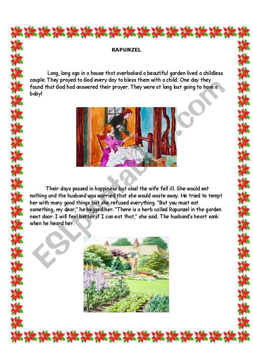 Rapunzel  worksheet