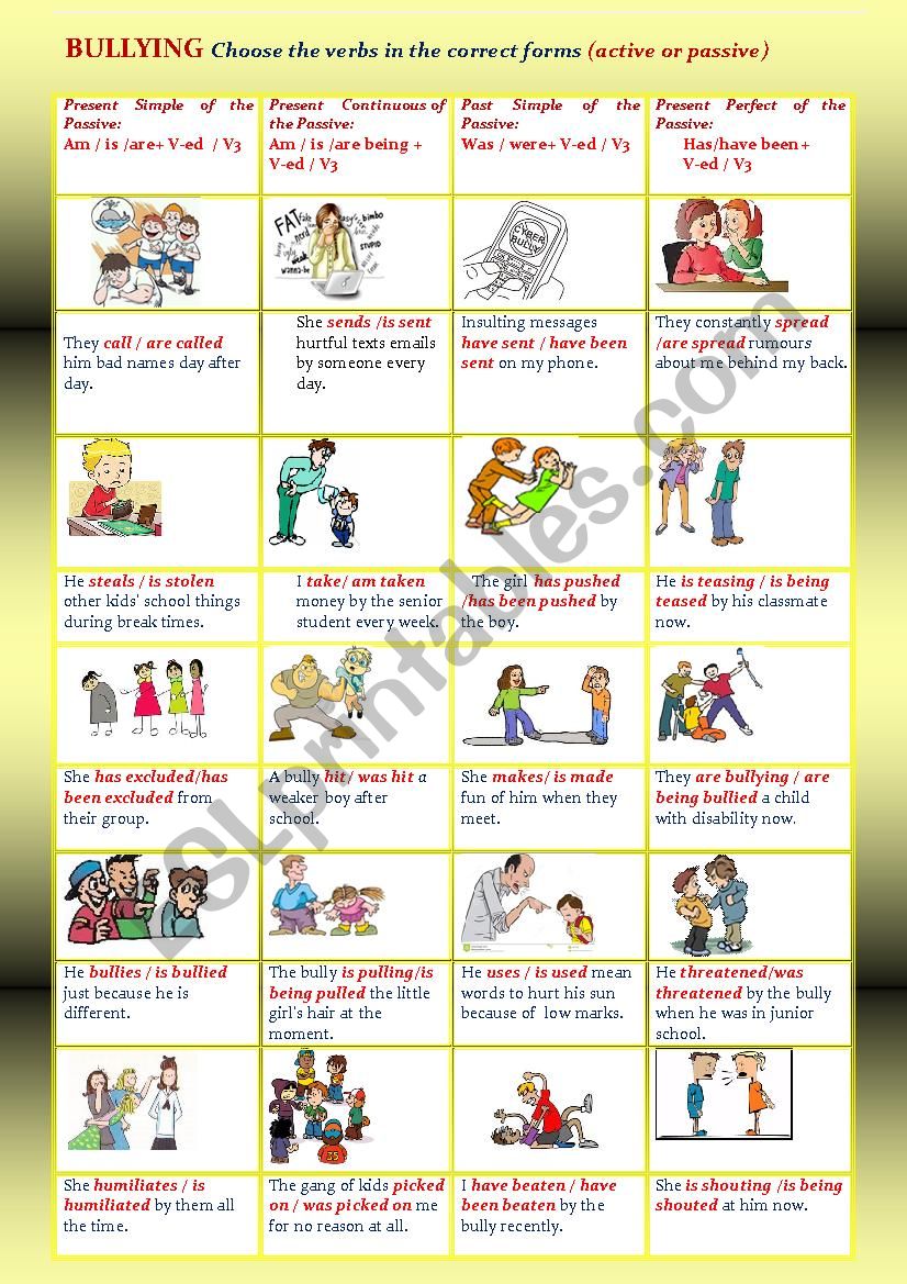 BULLYING worksheet