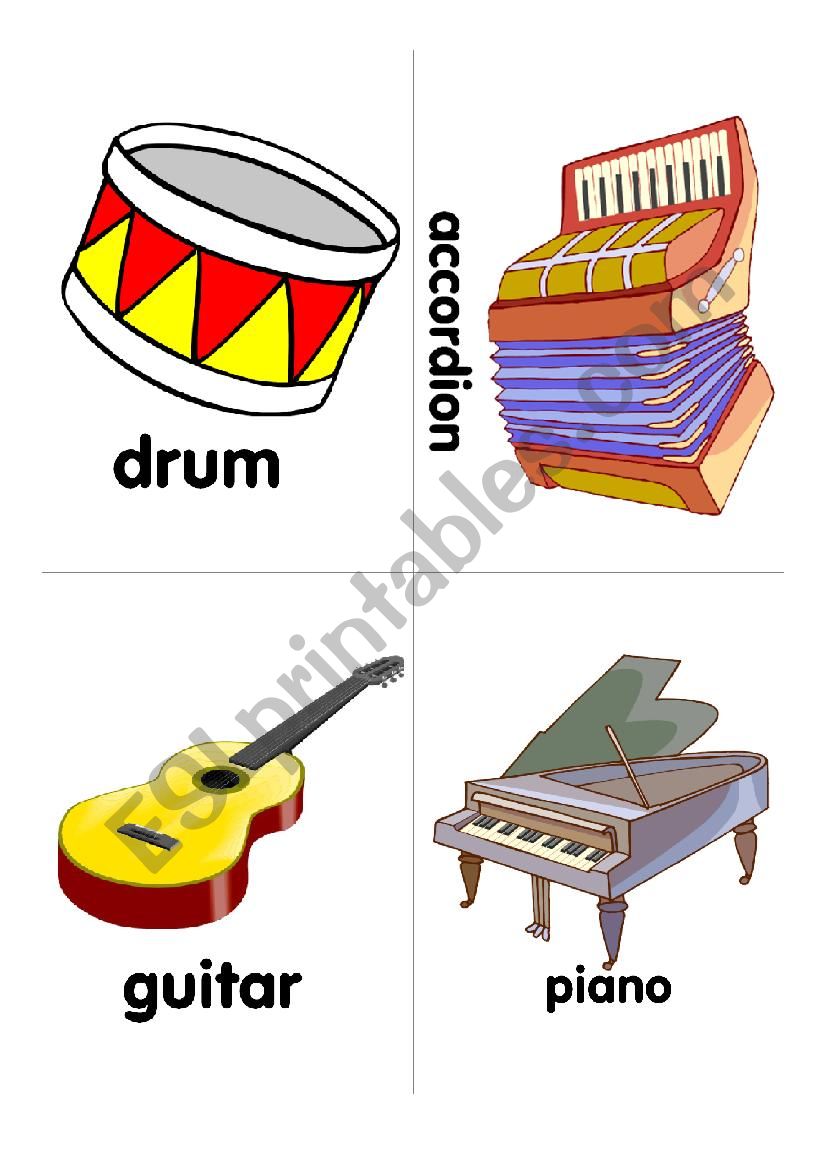 Musical instruments worksheet