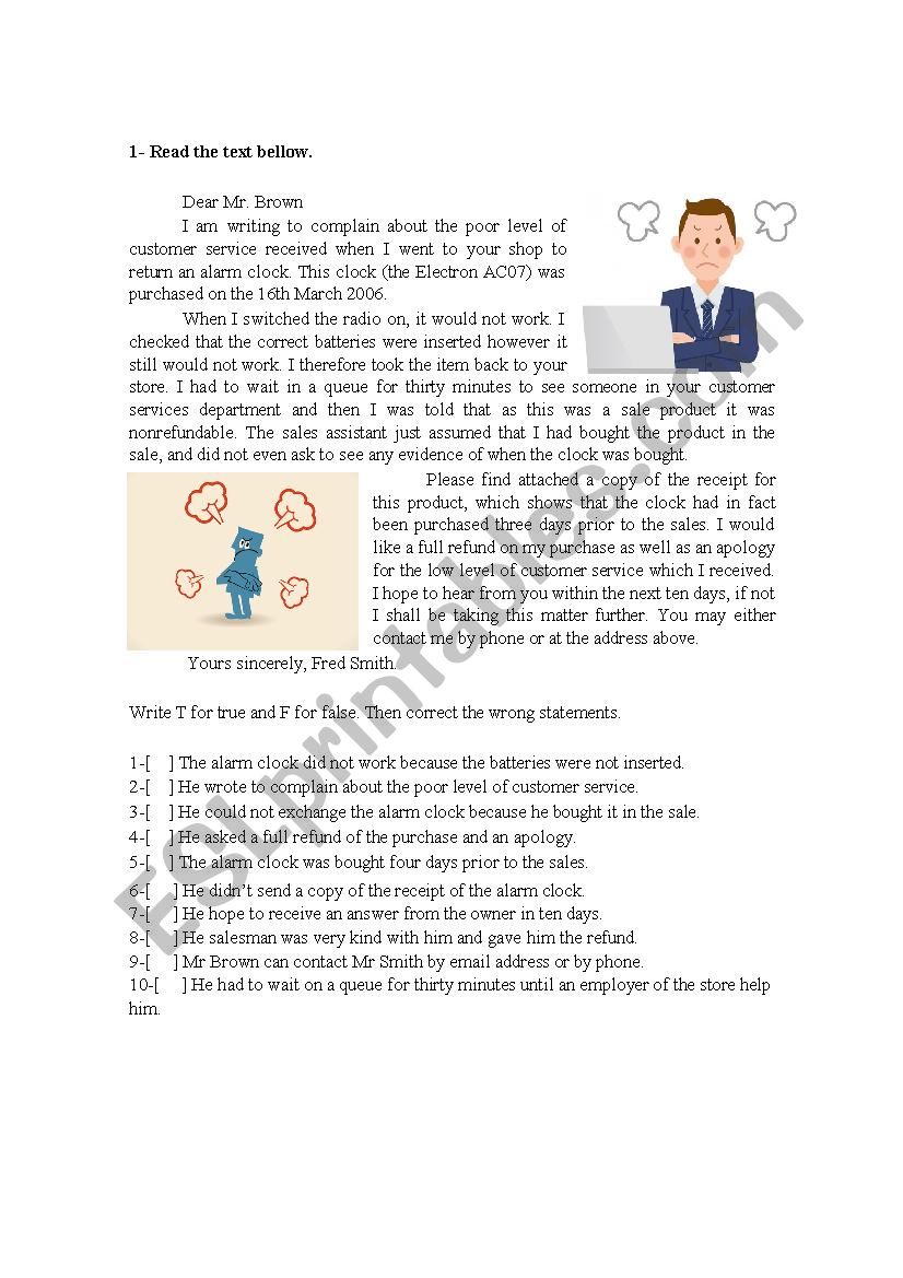 COMPREHENSION EXERCISE worksheet