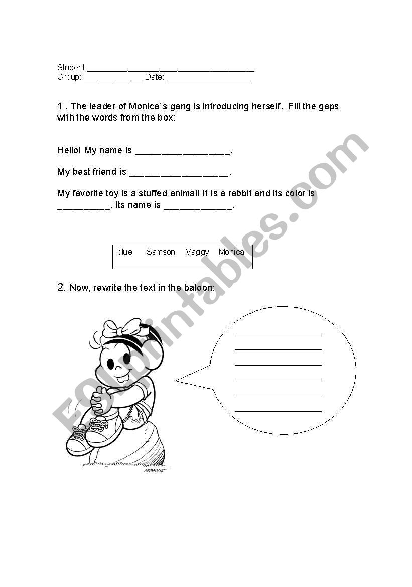  Monica´s gang worksheet