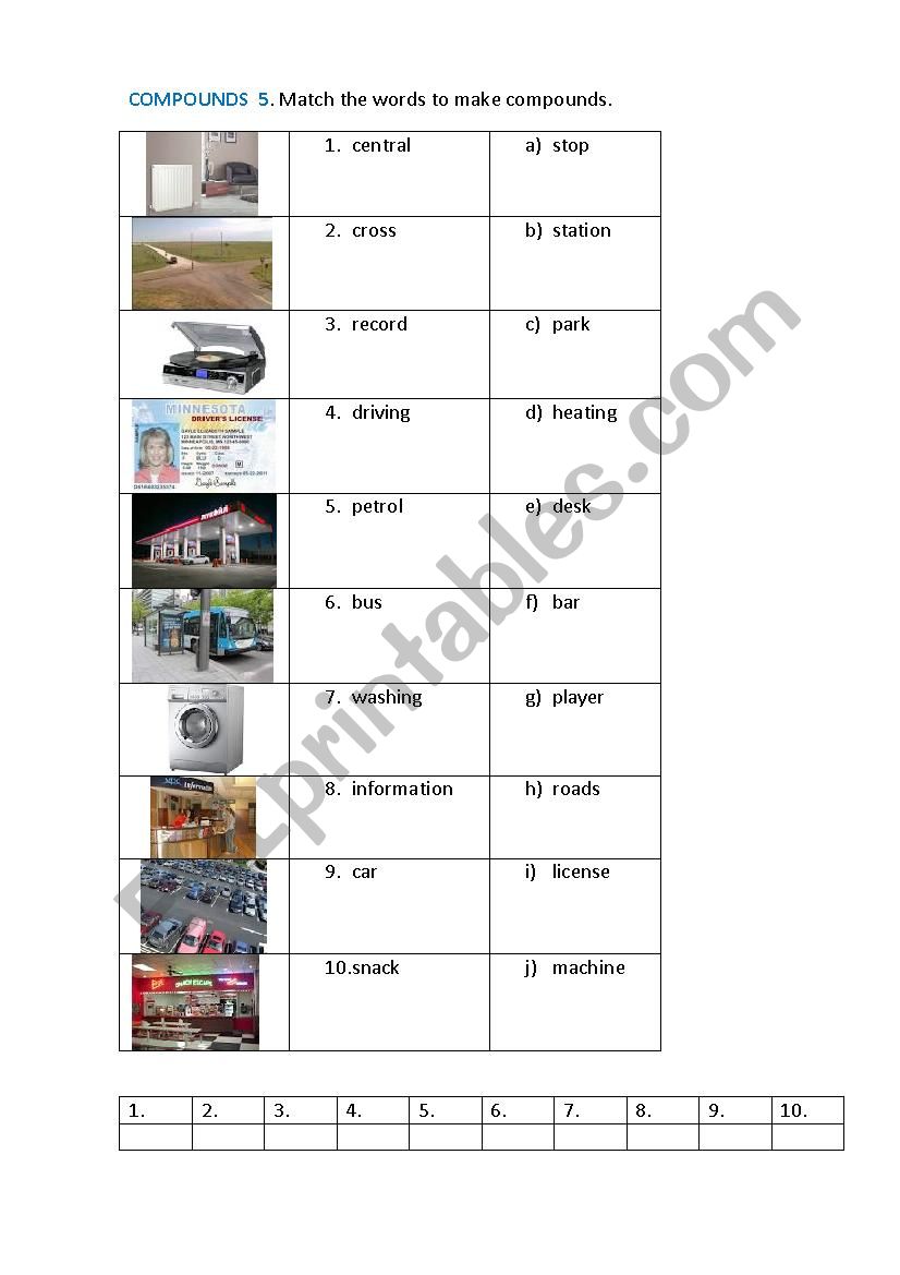 COMPOUNDS 4 worksheet