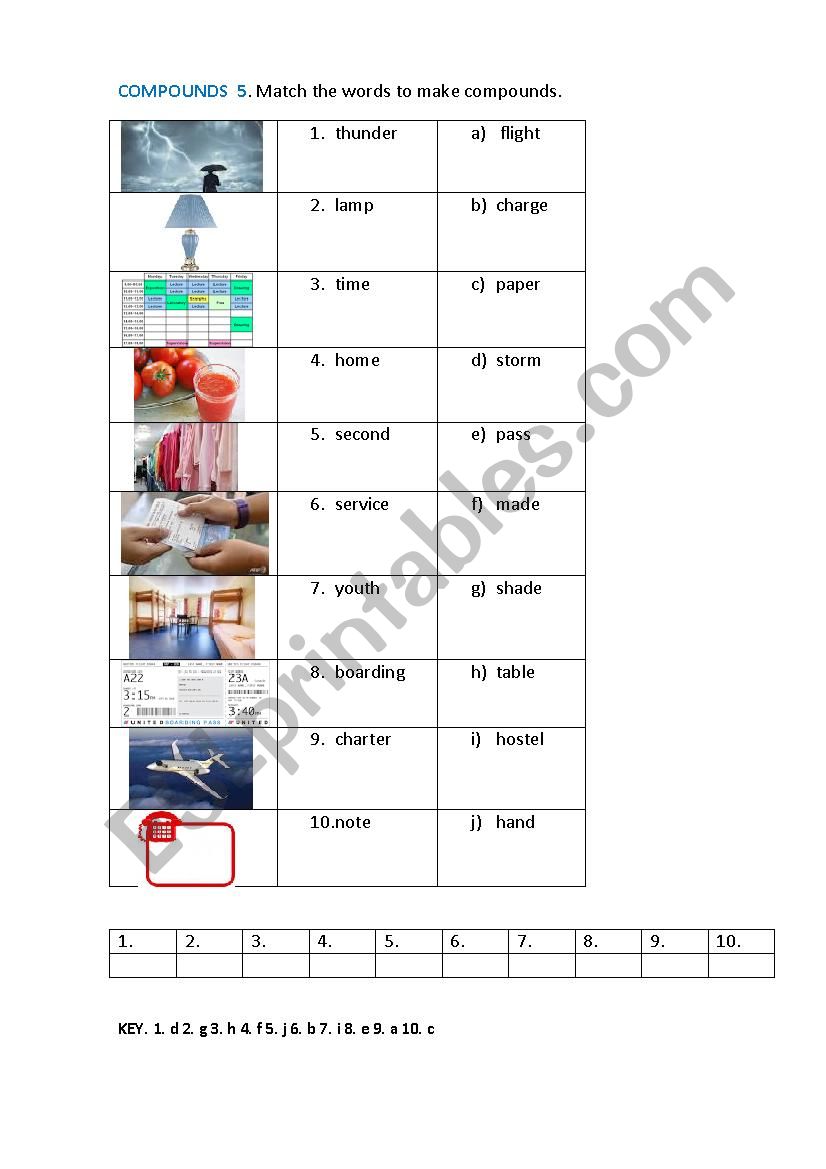 COMPOUNDS 5 worksheet