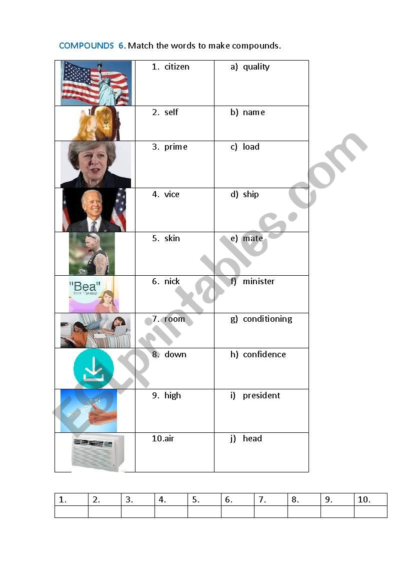 COMPOUNDS 6 worksheet