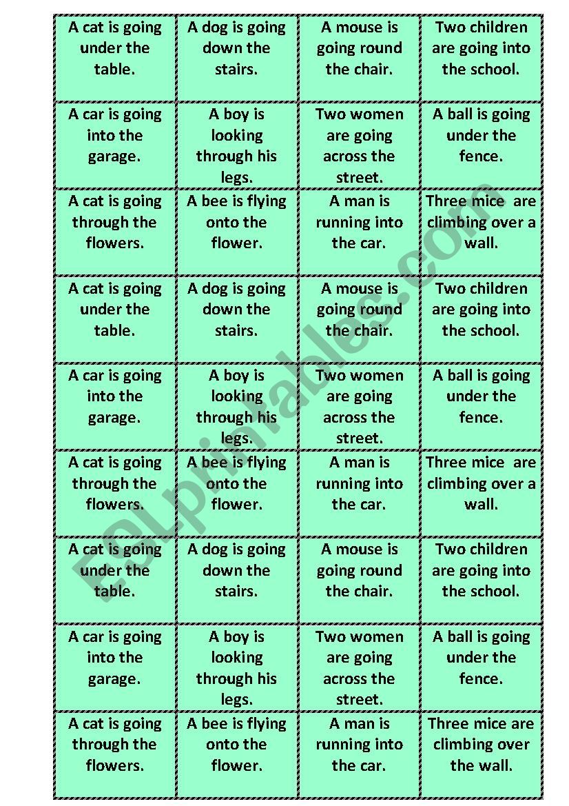 Prepositions of movement drawing