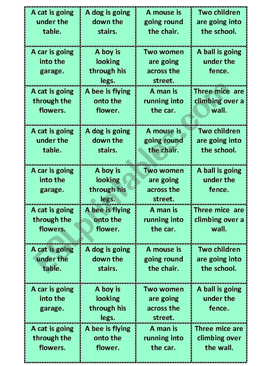 Prepositions of movement drawing