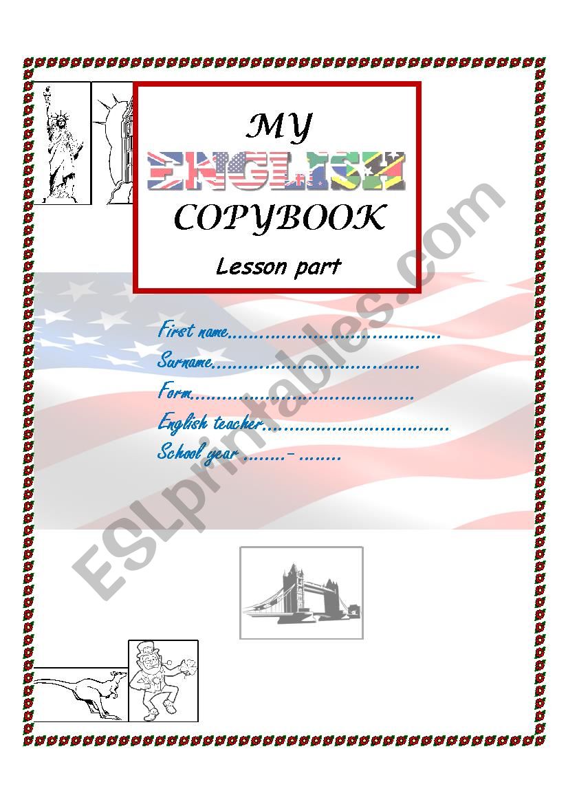copybook frontpage worksheet