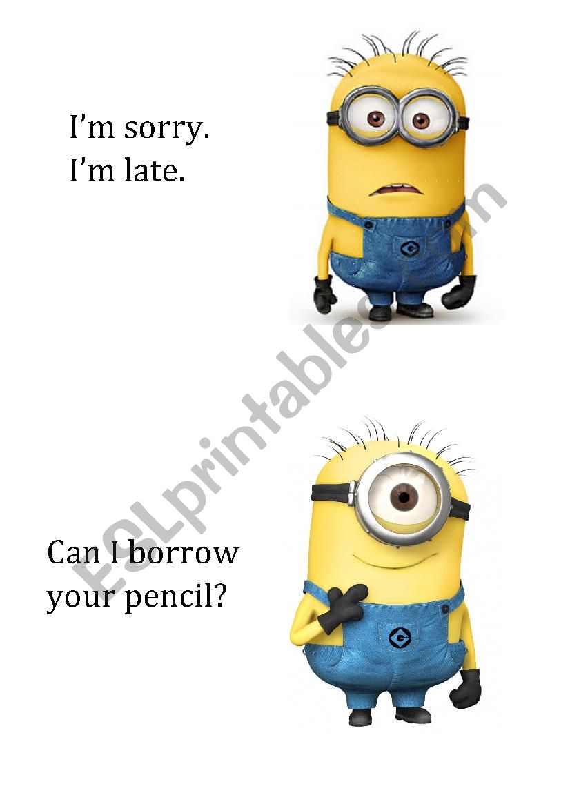 Minions Classroom language poster