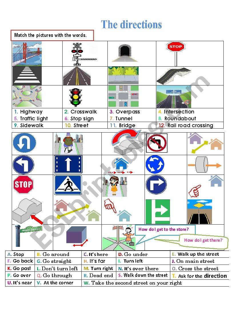 The directions worksheet