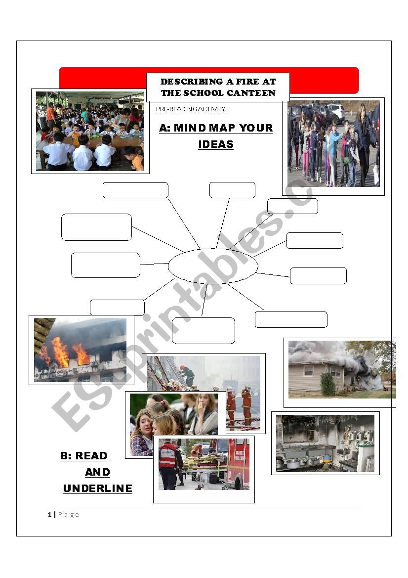 REPORT WRITING - DESCRIBING FIRE AT SCHOOL CANTEEN
