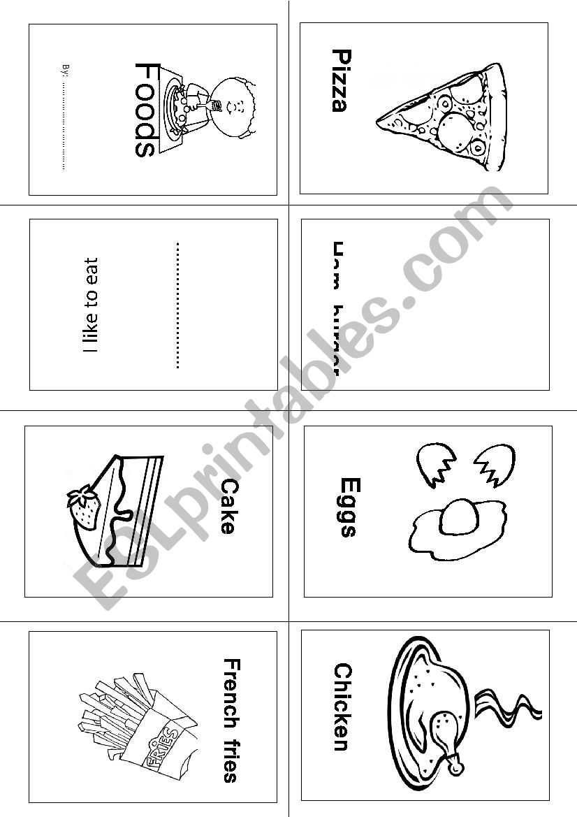 foods mini book  worksheet