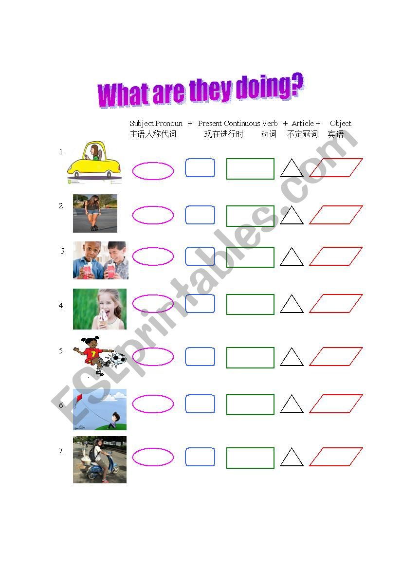 What are they doing? worksheet