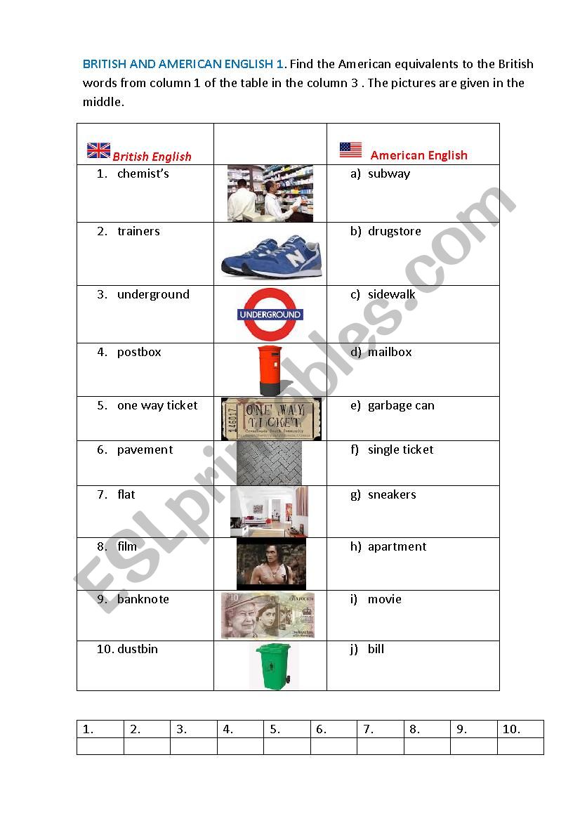 British and American English 1