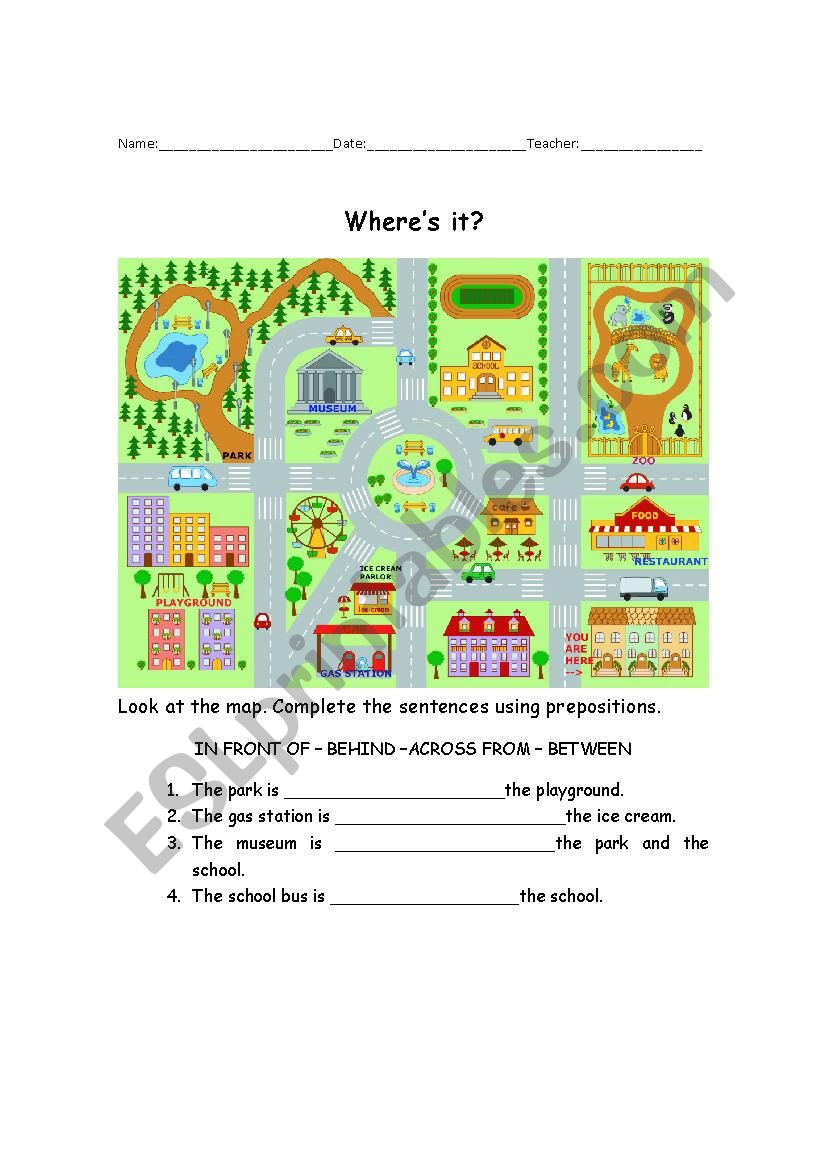 Wheres it? worksheet