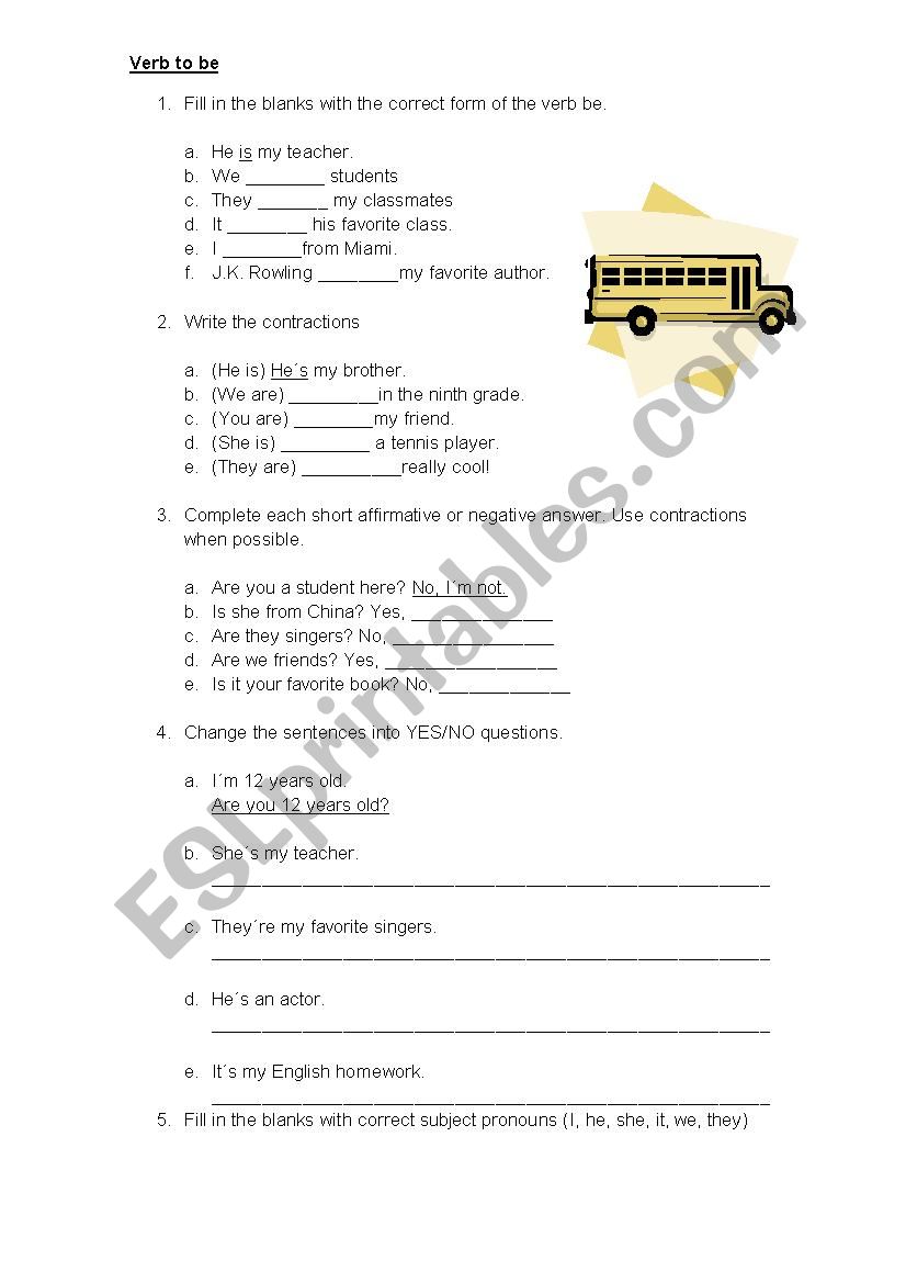 Verb to be and Present Simple (exercises)