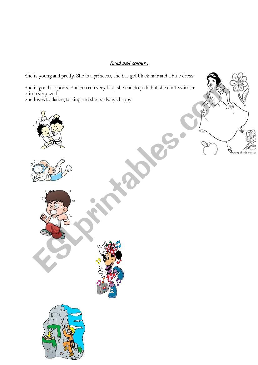 snow white worksheet